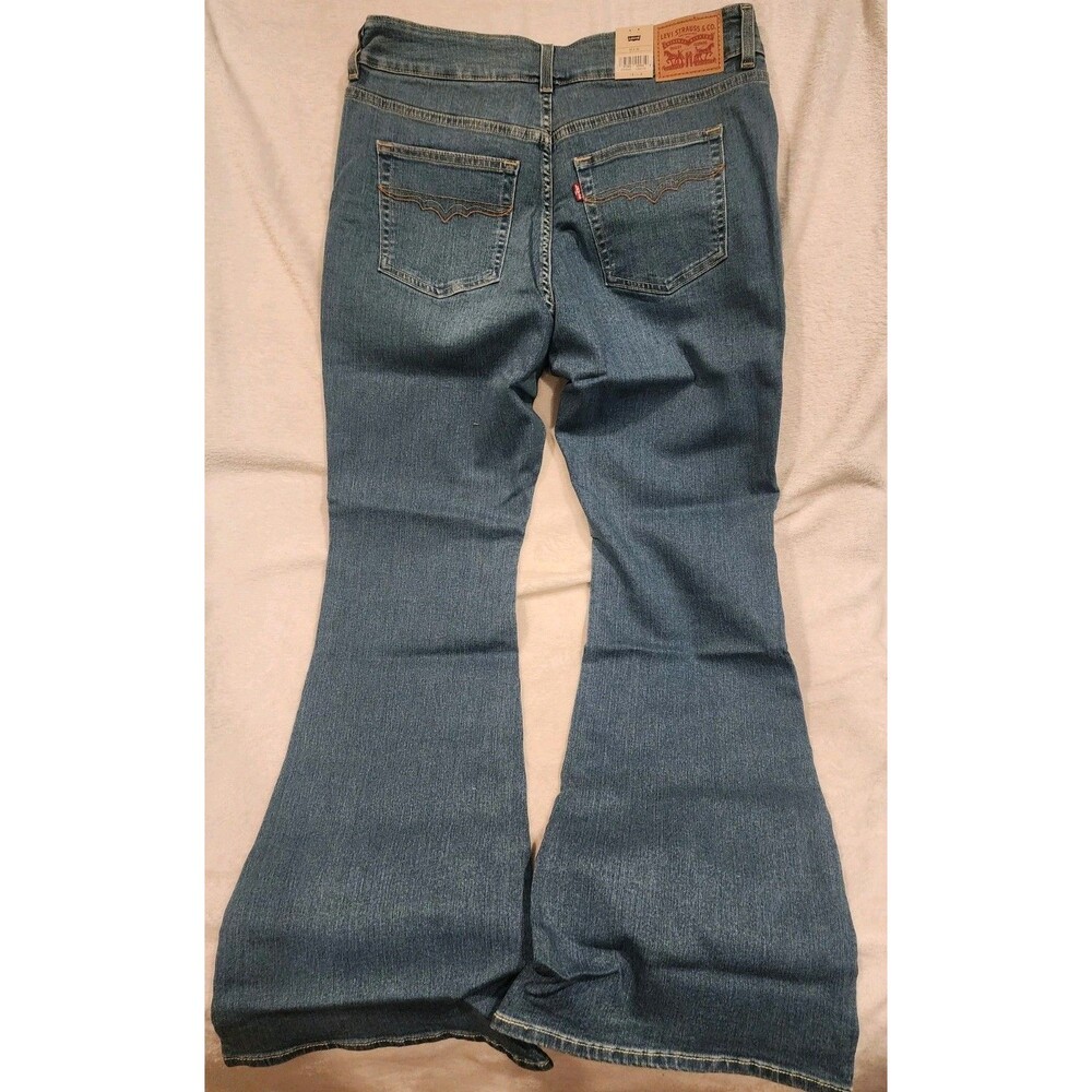 Levis 726 High Rise Flare Jeans Size 33x32 Light Wash Women - Picture 5 of 10